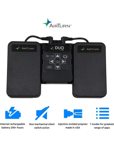 Pedal Bluetooth AirTurn DUO500 Silencioso Control Remoto