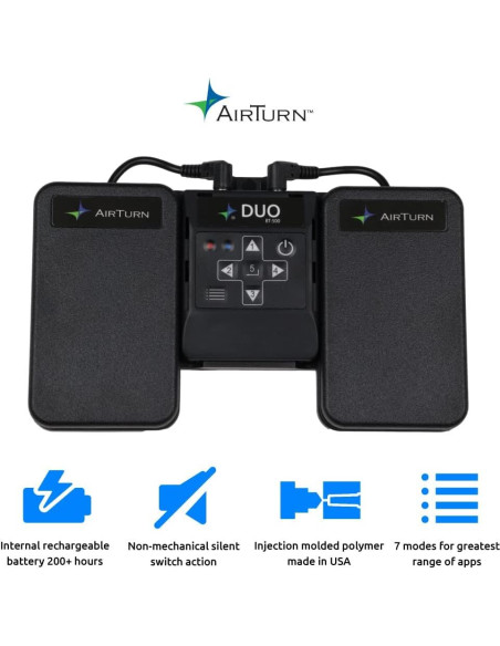Pedal Bluetooth AirTurn DUO500 Silencioso Control Remoto