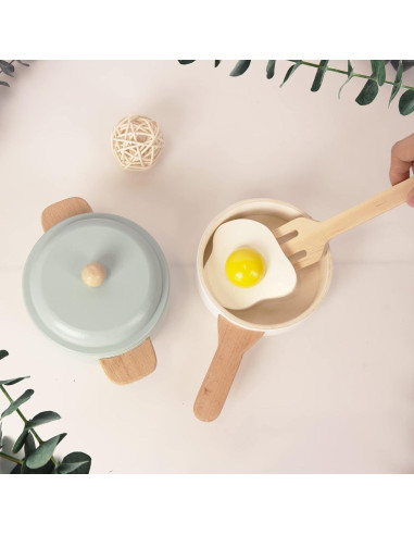 Juego de Utensilios de Cocina de Madera WoodenEdu 23.6x18.3cm