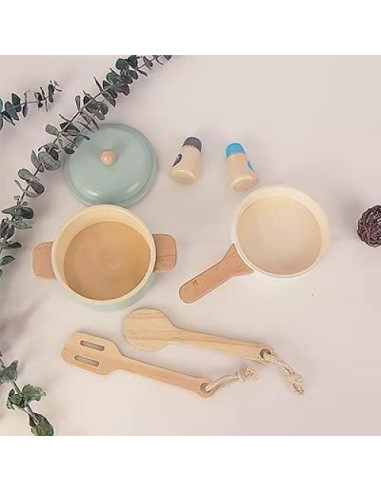 Juego de Utensilios de Cocina de Madera WoodenEdu 23.6x18.3cm