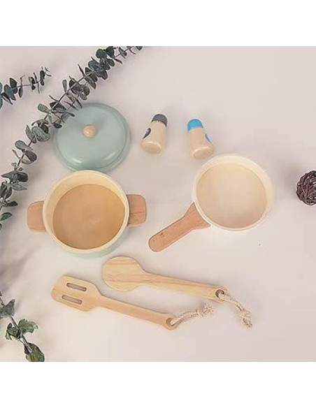 Juego de Utensilios de Cocina de Madera WoodenEdu 23.6x18.3cm