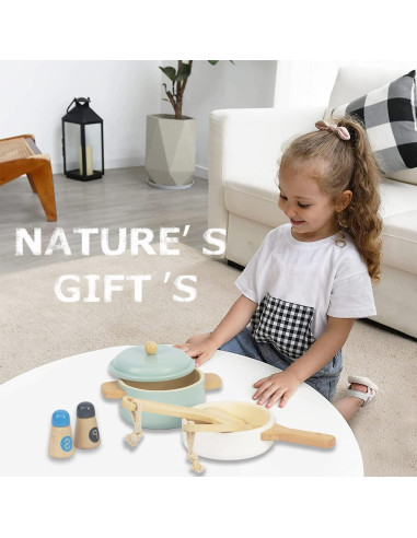 Juego de Utensilios de Cocina de Madera WoodenEdu 23.6x18.3cm