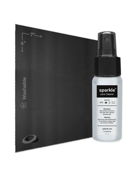 Kit Limpiador de Lentes OPTIPAK 30ml + Paño Microfibra Negro