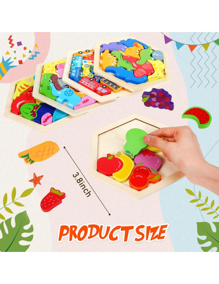 Paquete de 5 rompecabezas de madera Jerify para niños