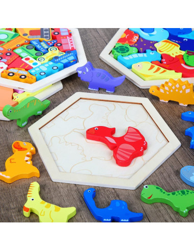 Paquete de 5 rompecabezas de madera Jerify para niños