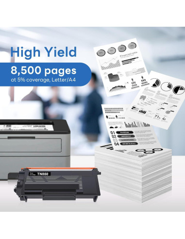 Tóner Negro Compatible Brother TN850 - 2 Cartuchos Alto Rendimiento