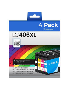 Cartuchos de tinta LC406XL Haikyuu para Brother MFC-J4335DW, 4 unidades