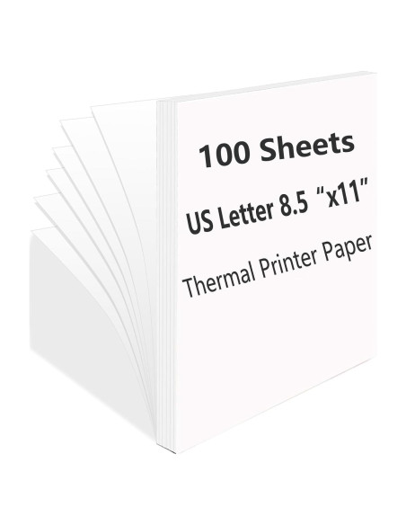 100 Hojas Papel Térmico Bagvhandbagro Carta 21.6x27.9cm