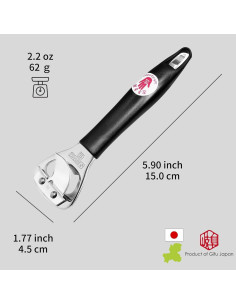 Abrebotellas Manual Seki Japón para Zurdos, Acero Inoxidable 15 cm 2