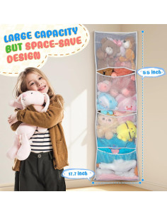Organizador Colgante de Juguetes de Peluche HD87030110028 - Gris 2