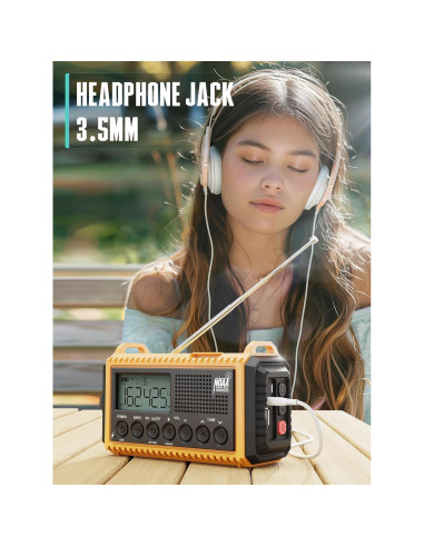 Radio de Emergencia ROCAM CR1009 con Pantalla LCD y Luz