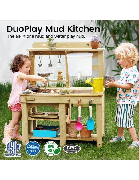 Cocina de barro al aire libre Tiny Land para niños con agua