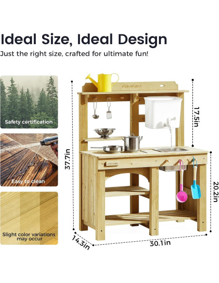 Cocina de barro al aire libre Tiny Land para niños con agua