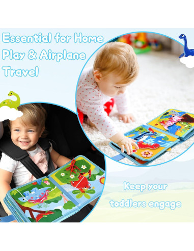 Libro Ocupado de Dinosaurios Meafeng 15-en-1 para Niños 1-3 Años