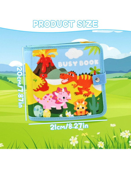 Libro Ocupado de Dinosaurios Meafeng 15-en-1 para Niños 1-3 Años