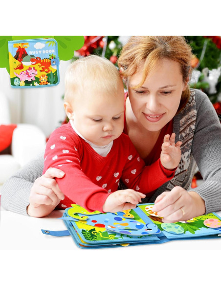 Libro Ocupado de Dinosaurios Meafeng 15-en-1 para Niños 1-3 Años