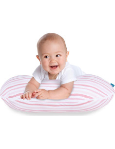 Funda de Almohada de Lactancia Biloban 2 Unidades Algodón Jersey Rosa y Gris 2