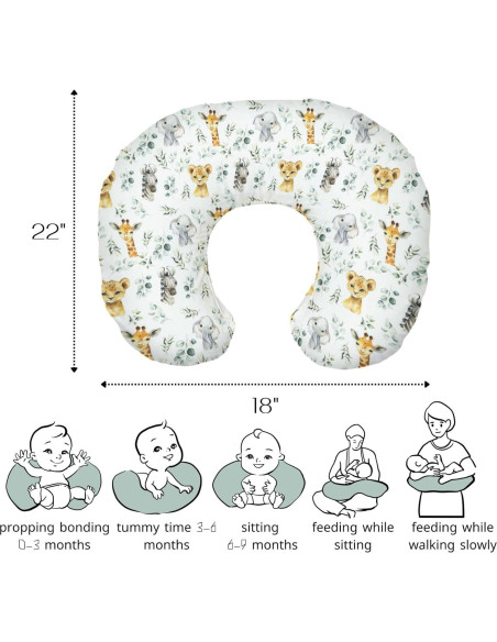 Funda de Almohada de Lactancia HawSkgFub Safari Animales Funda de Almohada de Lactancia HawSkgFub Safari Animales