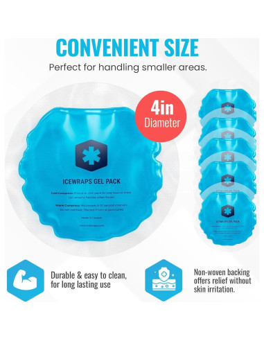 Paquetes de Gel Reutilizables ICEWRAPS para Calor y Frío - 5 Unidades