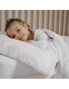 Conjunto de Ropa de Cama Hipoalergénico ZPECC 4 Piezas Rayas Blancas 2