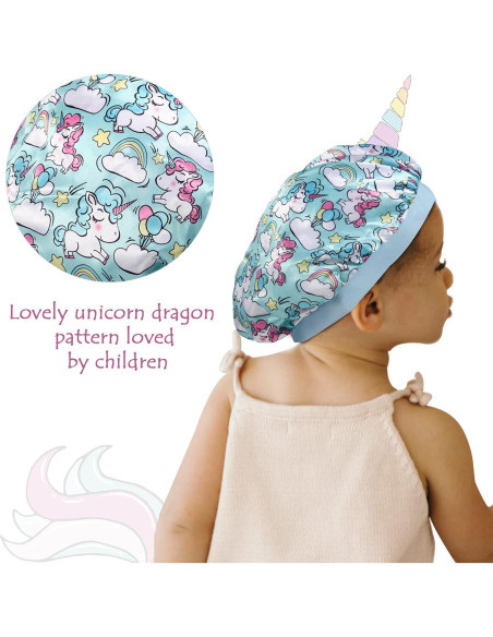 4 Bonetes de Seda para Niñas Selalu - Gorro de Dormir Ajustable