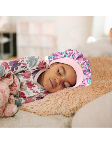 4 Bonetes de Seda para Niñas Selalu - Gorro de Dormir Ajustable