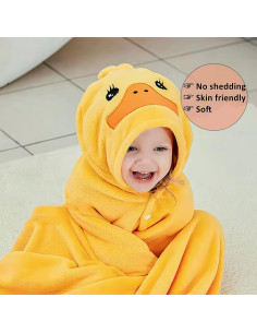 Toalla de Baño para Bebé BEENIFIC Pato Amarillo 68.6x142.2 cm 2