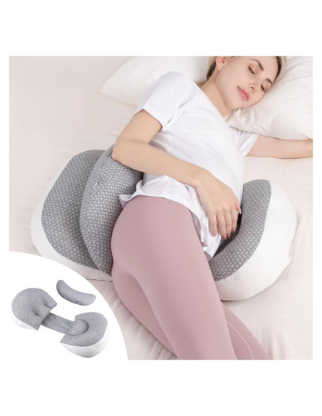 Almohada de Embarazo Chilling Home Cuña Ajustable Gris 71x40cm