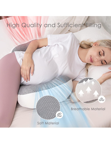 Almohada de Embarazo Chilling Home Cuña Ajustable Gris 71x40cm