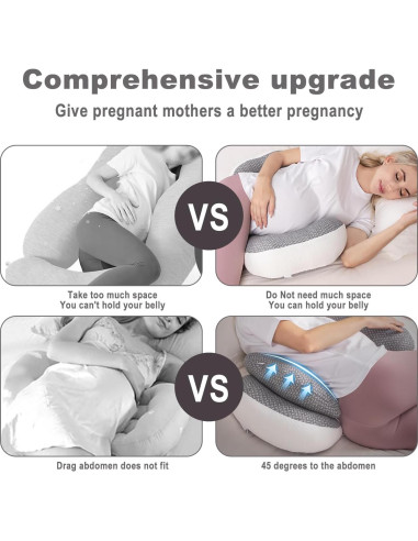 Almohada de Embarazo Chilling Home Cuña Ajustable Gris 71x40cm