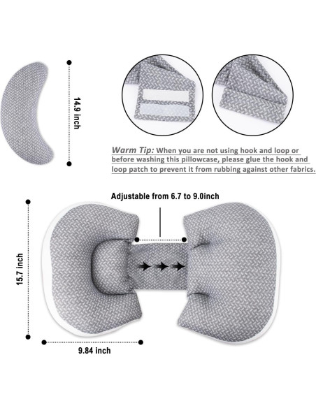 Almohada de Embarazo Chilling Home Cuña Ajustable Gris 71x40cm
