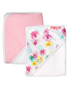 Toallas con Capucha HonestBaby 2-Pack Algodón Orgánico Rosa