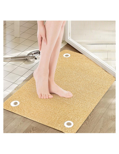 Alfombra de Baño Antideslizante YOUWEIQU Beige 41x61 cm