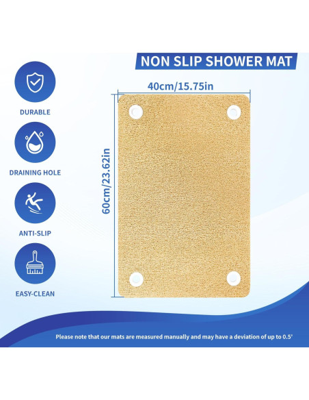 Alfombra de Baño Antideslizante YOUWEIQU Beige 41x61 cm Alfombra de Baño Antideslizante YOUWEIQU Beige 41x61 cm