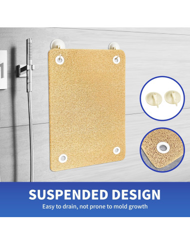 Alfombra de Baño Antideslizante YOUWEIQU Beige 41x61 cm