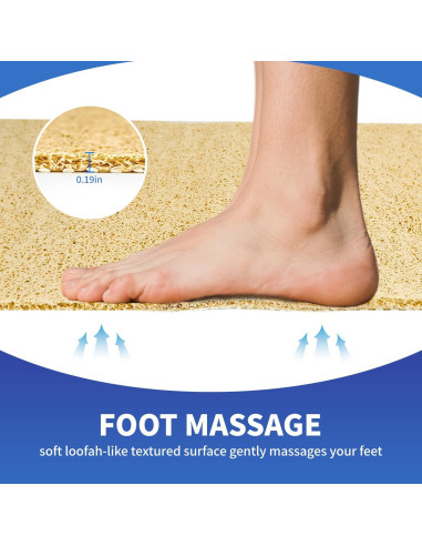 Alfombra de Baño Antideslizante YOUWEIQU Beige 41x61 cm