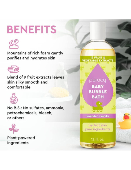Baño de Burbujas Puracy para Niños 354.88 ml - Lavanda y Vainilla