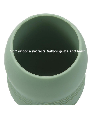 Taza de Silicona PandaEar para Bebé 2 Piezas Azul/Verde