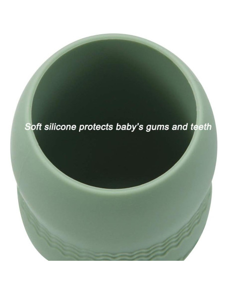 Taza de Silicona PandaEar para Bebé 2 Piezas Azul/Verde