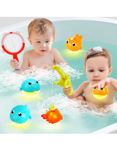 Conjunto de Juguetes de Baño Vaofrean 7 Piezas Iluminados 2