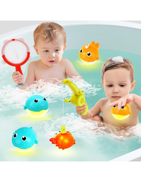 Conjunto de Juguetes de Baño Vaofrean 7 Piezas Iluminados