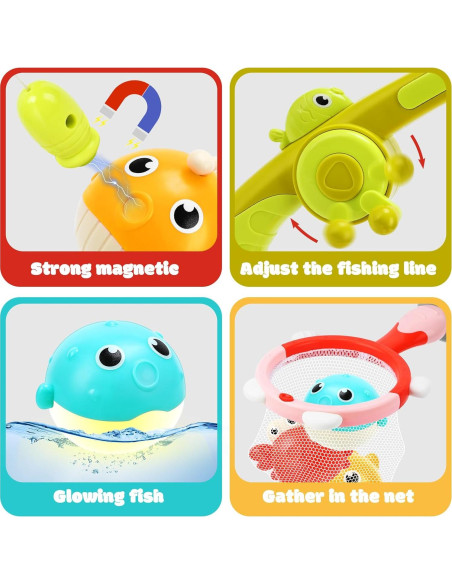 Conjunto de Juguetes de Baño Vaofrean 7 Piezas Iluminados