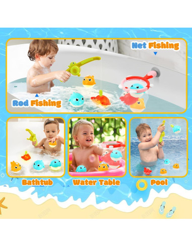 Conjunto de Juguetes de Baño Vaofrean 7 Piezas Iluminados