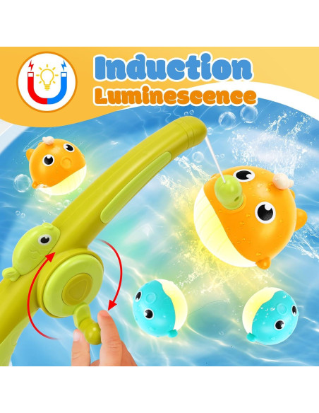 Conjunto de Juguetes de Baño Vaofrean 7 Piezas Iluminados