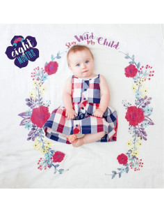 Manta de Muselina y Tarjetas de Hitos Lulujo 101.6 cm 2