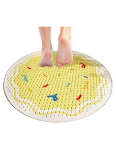 Tapete de Baño Antideslizante Beciway Amarillo 53 cm Redondo