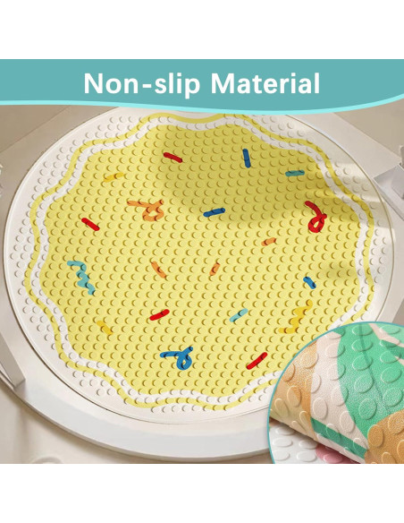 Tapete de Baño Antideslizante Beciway Amarillo 53 cm Redondo Tapete de Baño Antideslizante Beciway Amarillo 53 cm Redondo