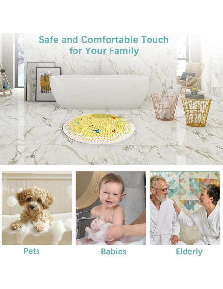 Tapete de Baño Antideslizante Beciway Amarillo 53 cm Redondo Tapete de Baño Antideslizante Beciway Amarillo 53 cm Redondo
