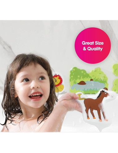 Juego de Baño Edushape Diversión en la Selva - 18 Piezas de Espuma