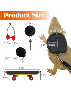 Correa y Arnés para Dragón Barbudo PINVNBY con Mochila y Juguetes 2